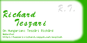 richard teszari business card