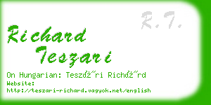 richard teszari business card